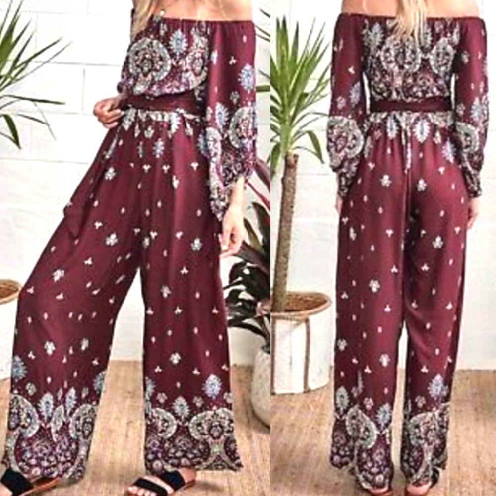 Jaase 'Golden Temple' Off the Shoulder Jumpsuit - Picture 12 of 13